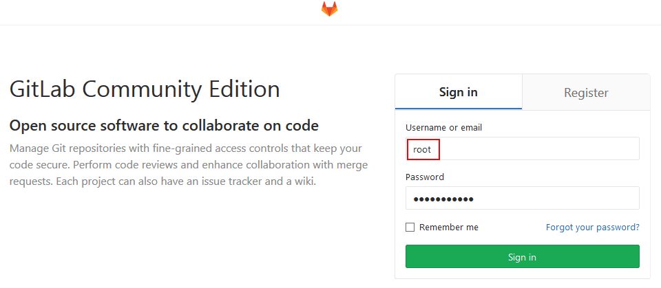 GitLab login